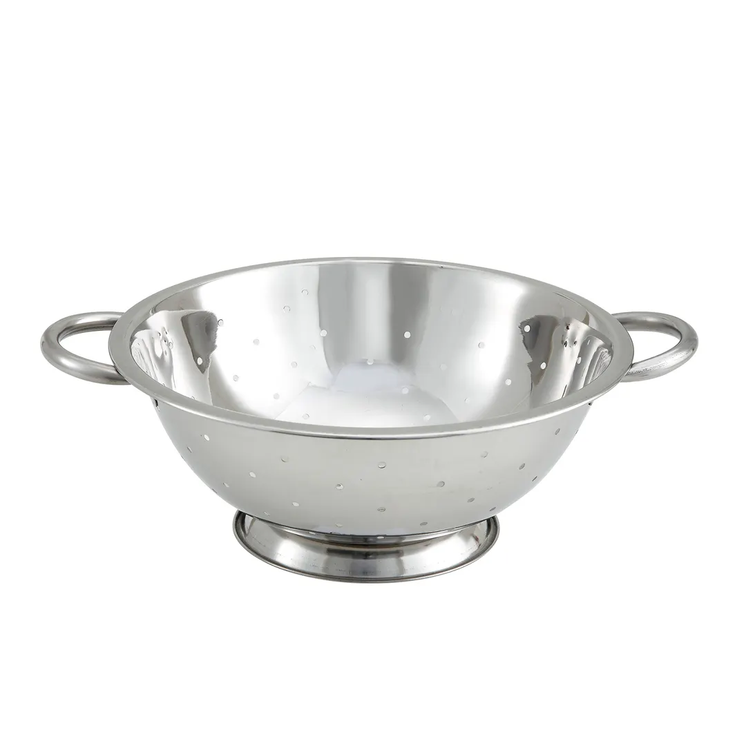 Winco COD-5 5 Qt. Stainless Steel Colander with Base and Handles