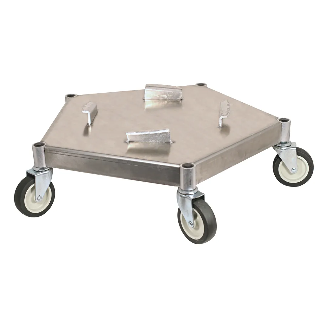 Winco DOL-100 Bar Maid, Keg & Pail Dolly, 400 Lbs. Load Capacity, Transports Most Sizes Of Trash Cans, All Metal Construction, (5) Casters