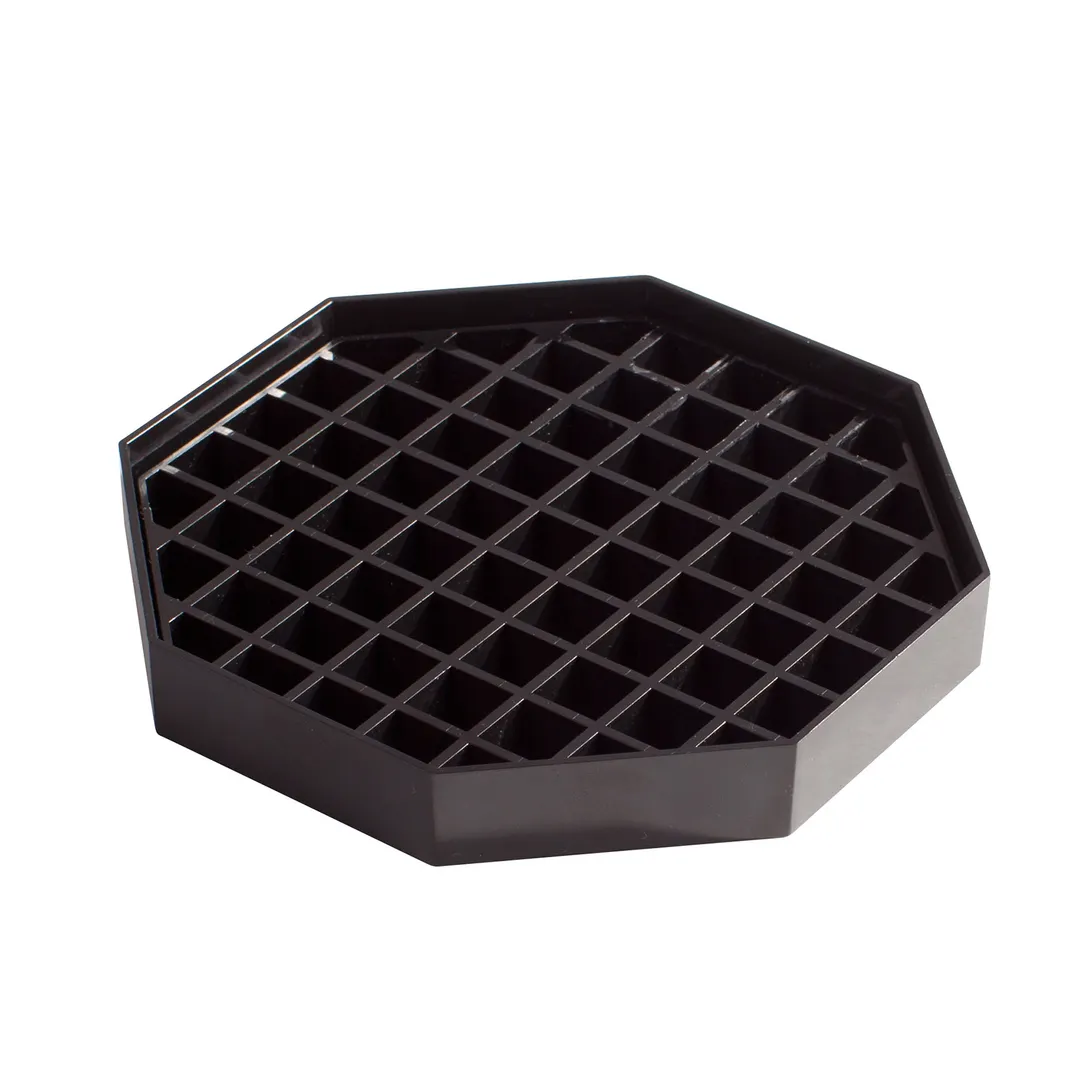 Winco DT-60 - Octagonal 6" Plastic Drip Tray, Black, BPA‑Free, Dishwasher‑Safe, NSF - 4/Pack