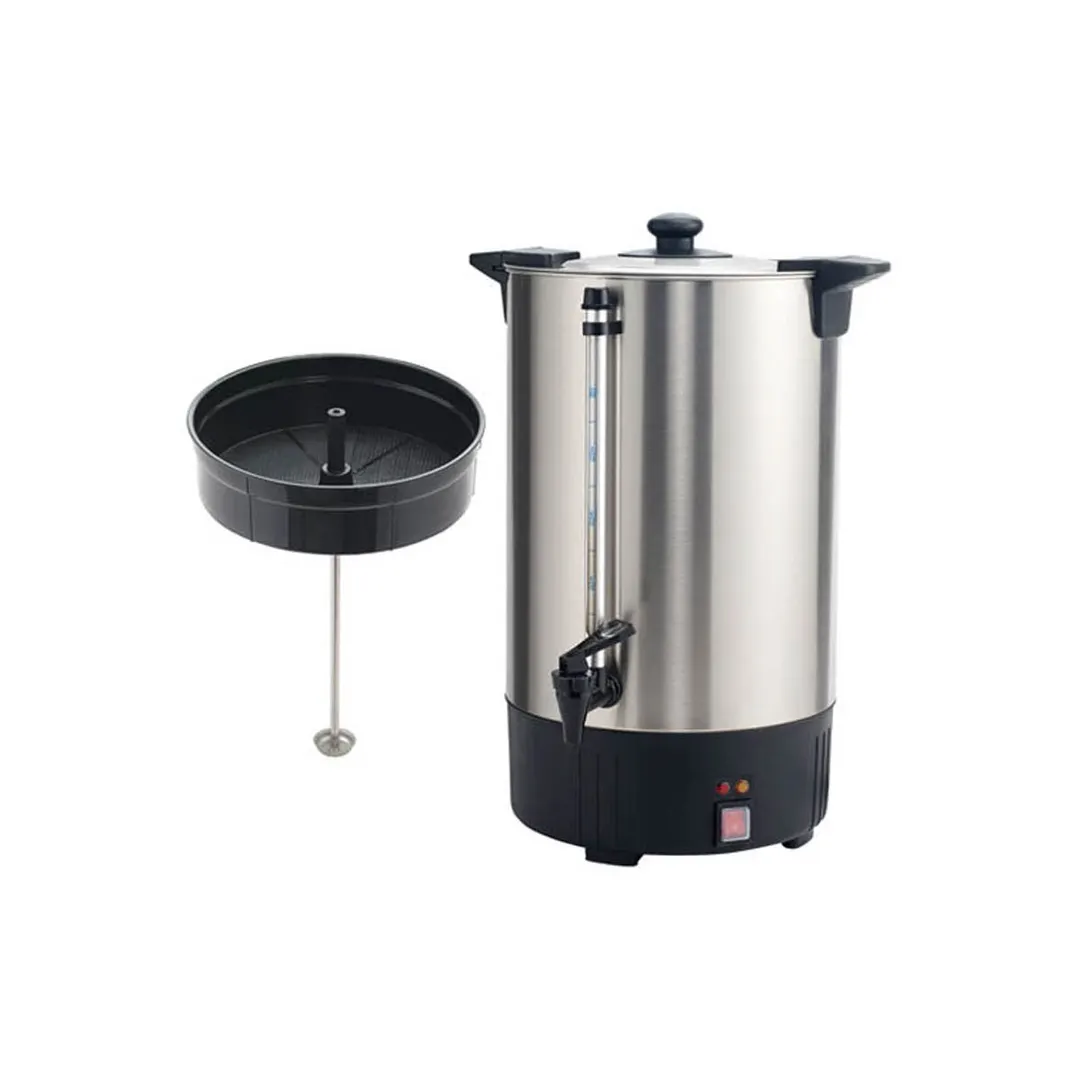 Winco ECU-100A Coffee Urn 100C (16L) 15-16qt, 1.5kW 110-120V, Twist-Lock Lid, Stainless Steel - Set