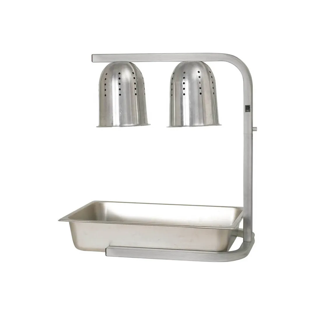 Winco EHL-2 2 Bulb Heat Lamp w/ Adjustable Arm, Aluminum, 120V