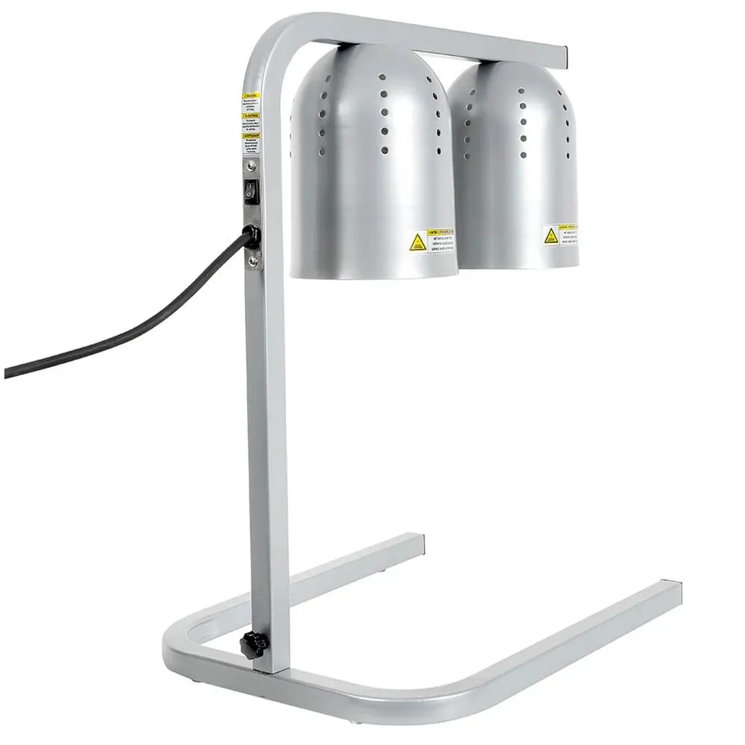 Winco EHL-2C Two Bulb Electric Freestanding Heat Lamp, 120V, 500 W
