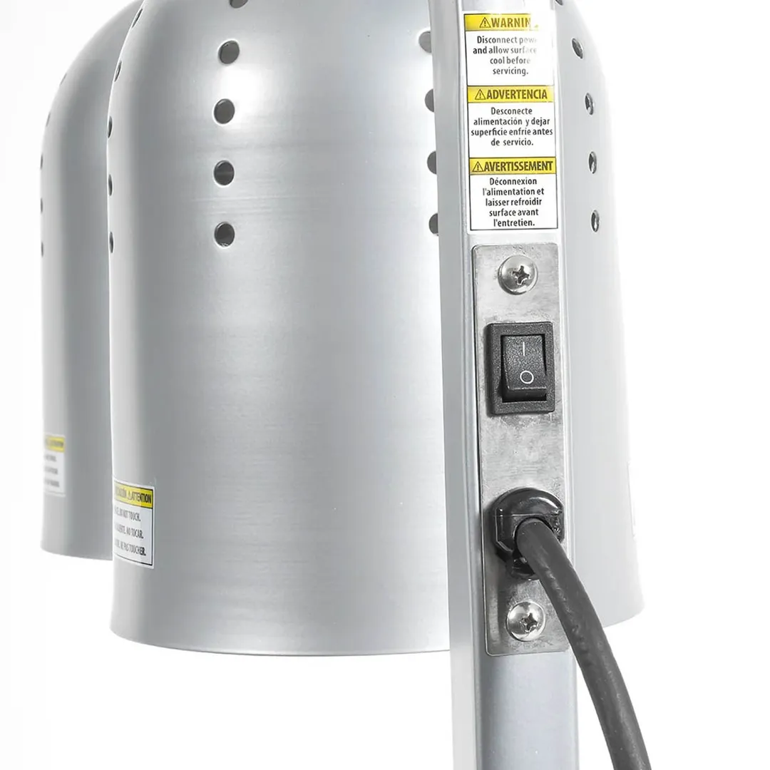Winco EHL-2C Two Bulb Electric Freestanding Heat Lamp, 120V, 500 W