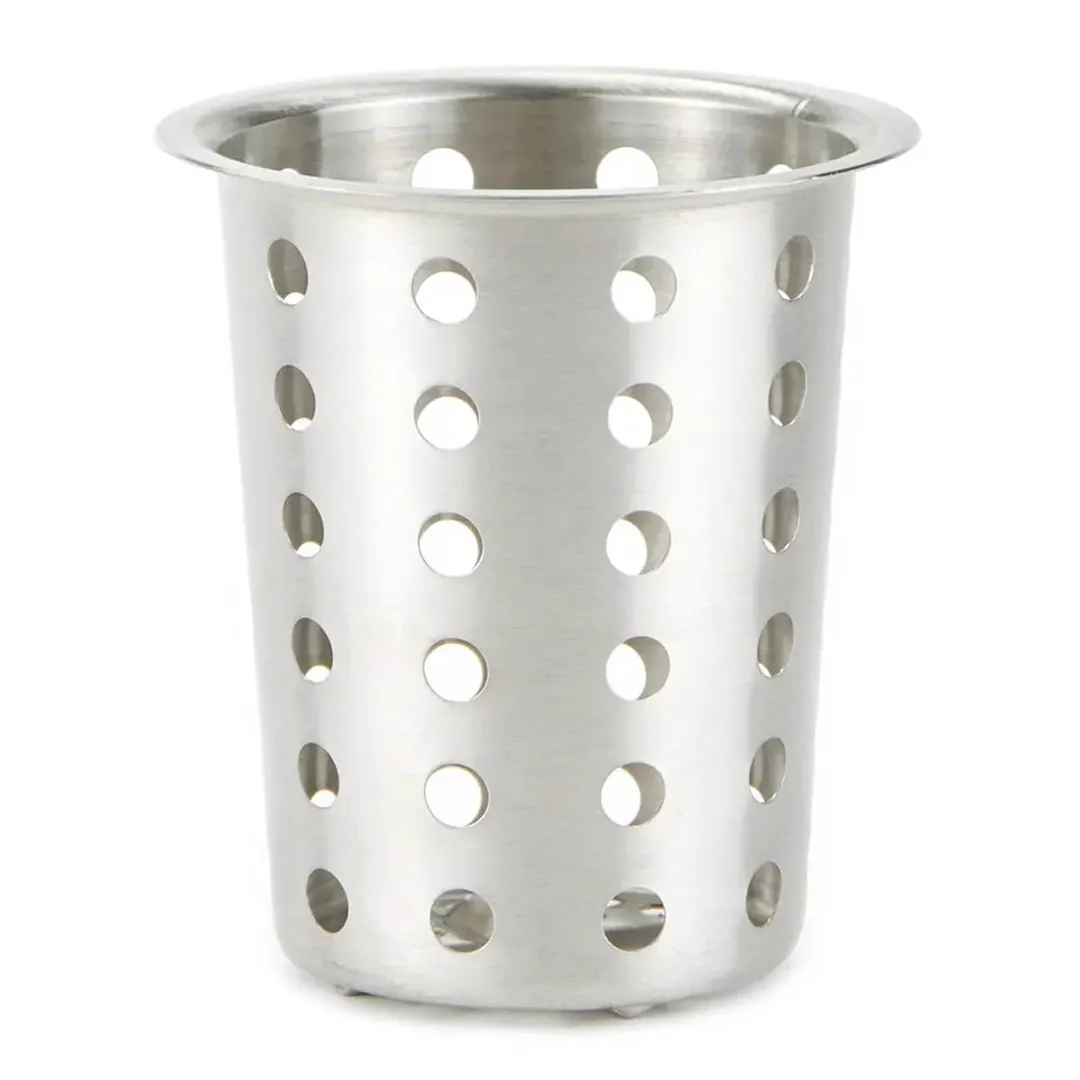 Winco FC-SS Stainless Steel Perforated Flatware Cylinder, 5-1/8"H