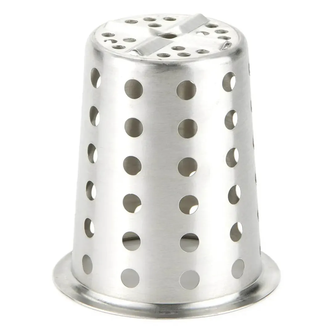 Winco FC-SS Stainless Steel Perforated Flatware Cylinder, 5-1/8"H