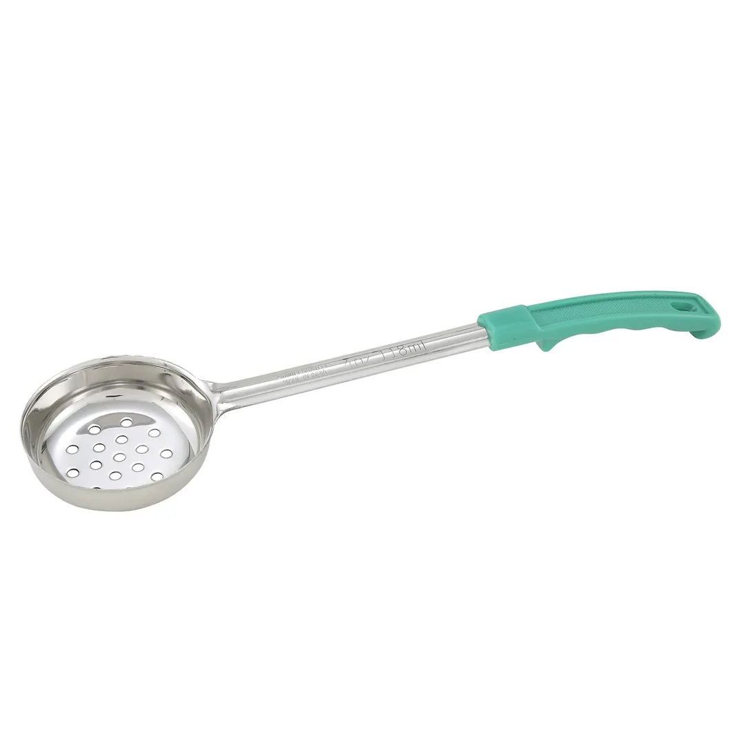 Winco FPP-4  4 oz. One-Piece Perforated Food Portioner, Green Handle