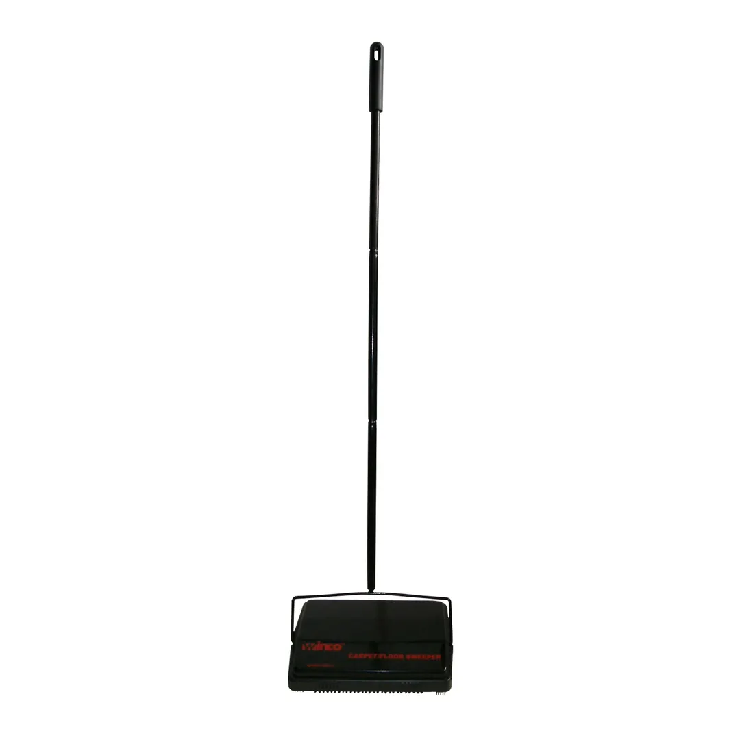 Winco FSW-11 Rotary Carpet Sweeper w/ Steel Handle, Natural Bristles - 3 1/2 x 4 x 8"