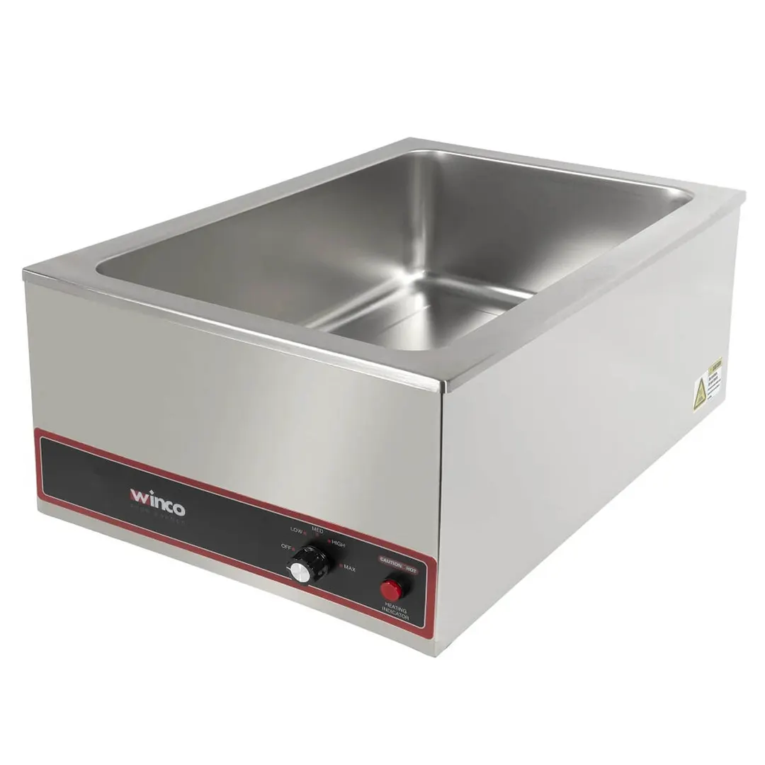 Winco FW-S500 Countertop Full Size Electric Food Pan Warmer, Stainless Steel Body