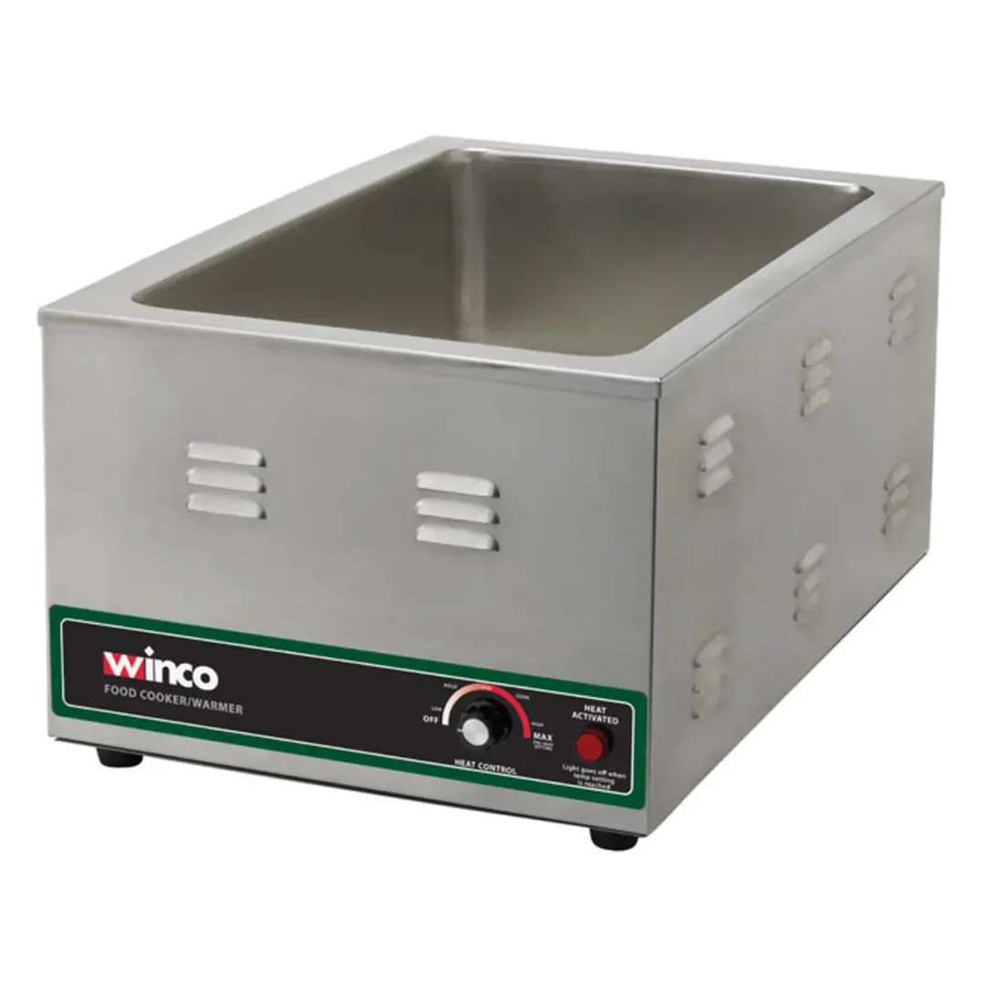 Winco FW-S600 22" Countertop Electric Food Pan Warmer/Cooker w/ 1 Full-Size Pan Well
