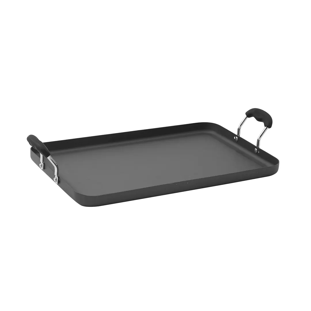 Winco HAG-2012 19 5/8" x 12 1/4" Hard Anodized Aluminum Griddle, Rectangular