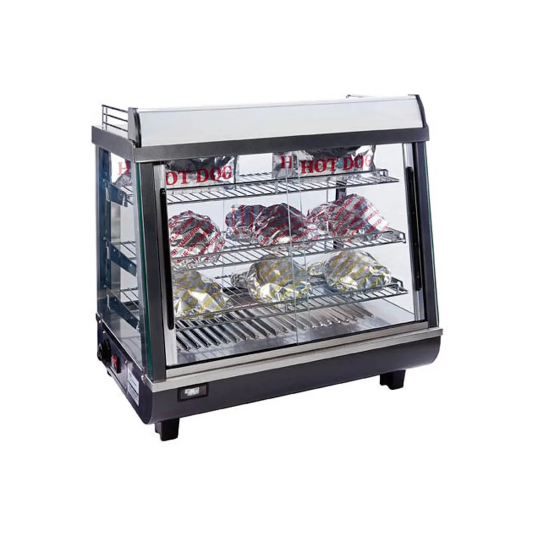 Winco HDM-26 Countertop Hot Food Display, 26½" width, 3 shelves, water pan, 4 doors 120V 1000W - Set