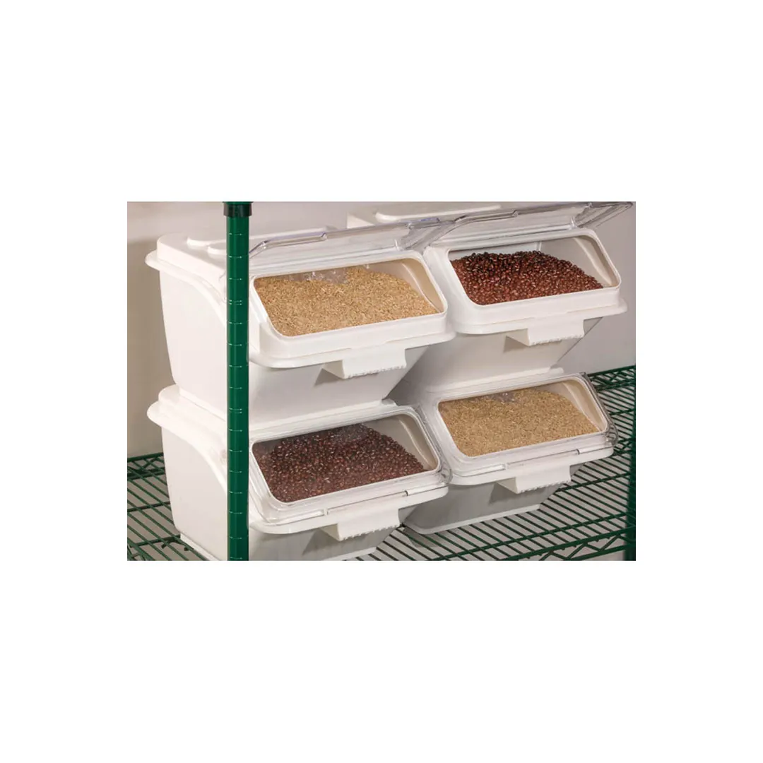 Winco IB-10S 10 Gallon Shelf Ingredient Bin w/ Clear Lid/White Base