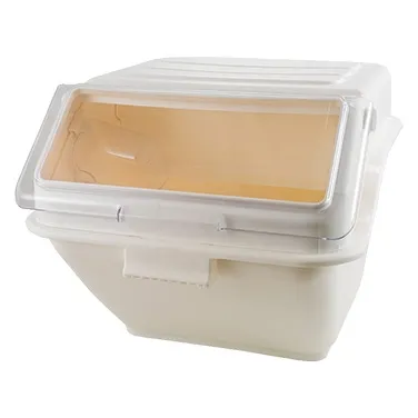 Winco IB-10S 10 Gallon Shelf Ingredient Bin w/ Clear Lid/White Base