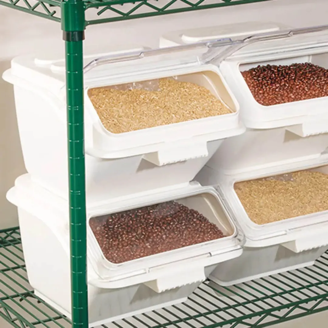 Winco IB-2S Shelf Ingredient Bin w/ 2 Gallon Capacity, Clear Lid/White Base