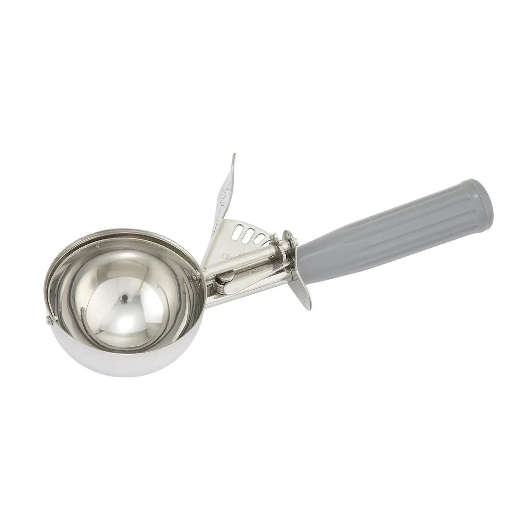 Winco ICD-8 Size 8 Gray Stainless Steel Ice Cream Disher with Plastic Handle