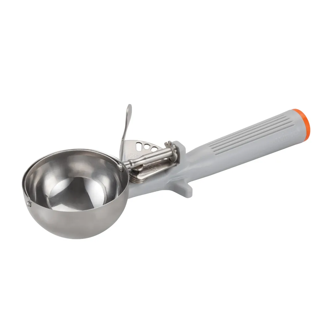 Winco ICOP-8, 4 Oz Deluxe Disher with One-Piece Gray Handle, Size 8, NSF