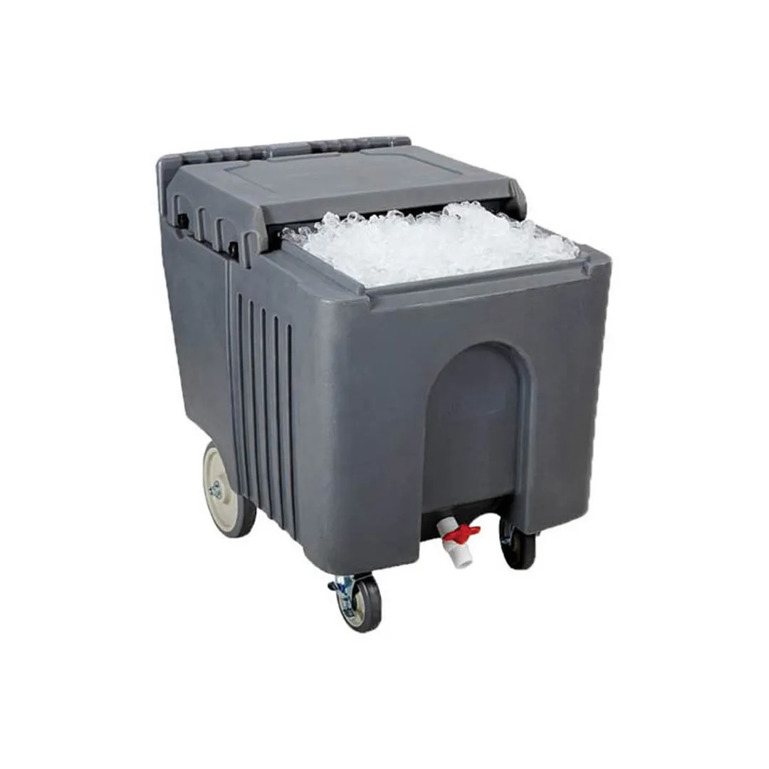 Winco IIC-29 Plastic Mobile Ice Bin / Ice Caddy, 125 lb, Granite Gray