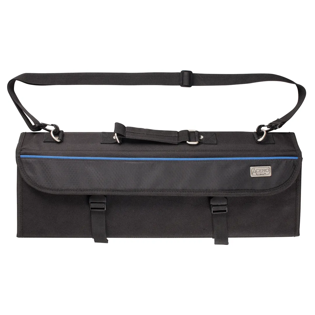 Winco KBG-11 Black Polyester 11 Compartment Knife Bag, Polyester Exterior