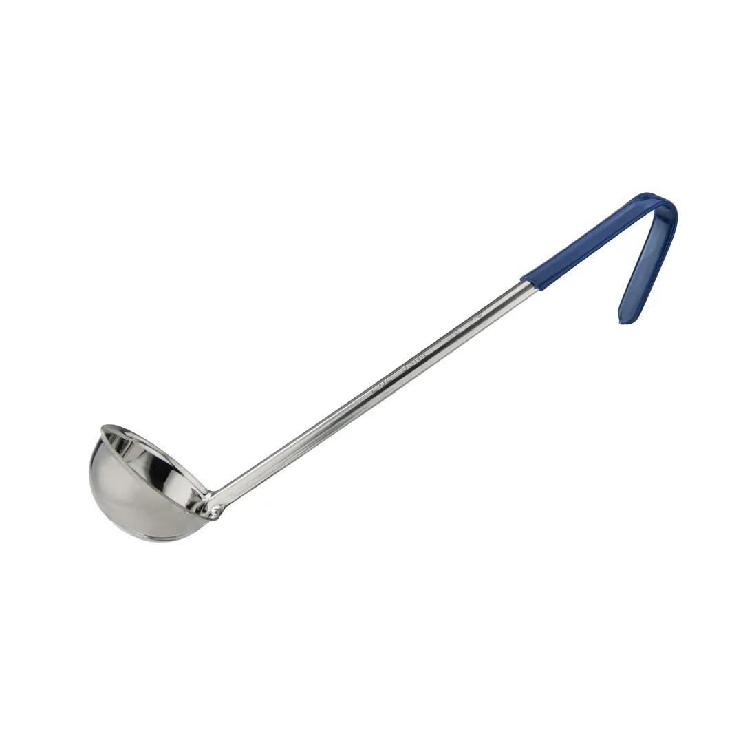Winco LDCN-2 Blue 2 oz One-Piece Stainless Steel Serving Ladle w/ Color-Coded Handle