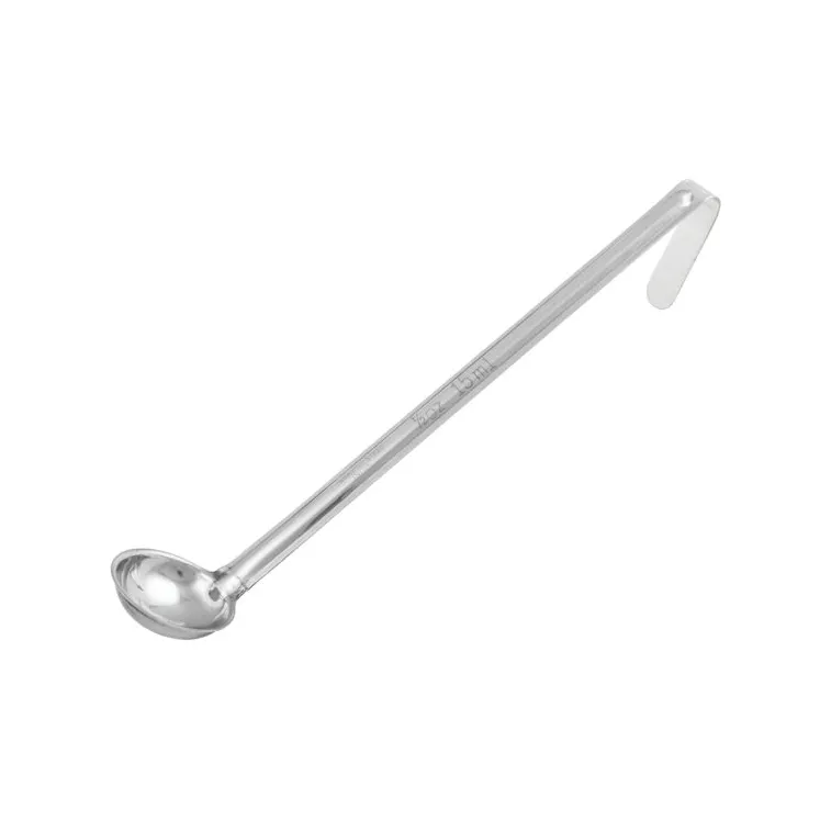 Winco LDI-0 Stainless Steel 10 1/4" Round Bottom 1 Piece 1/2 oz. Serving Ladle