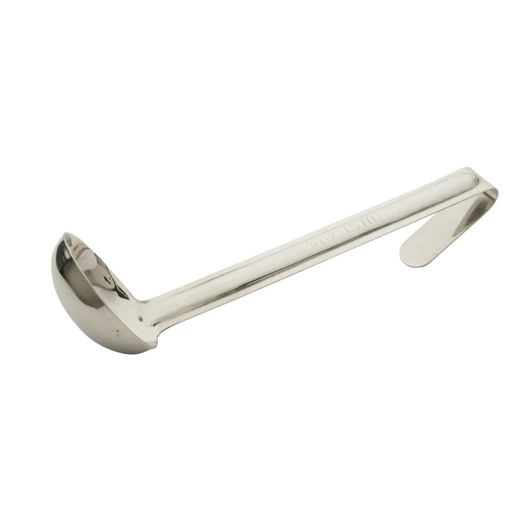 Winco LDI-05SH Stainless Steel 6" Round Bottom 1 Piece 1/2 oz. Serving Ladle w/ Short Handle