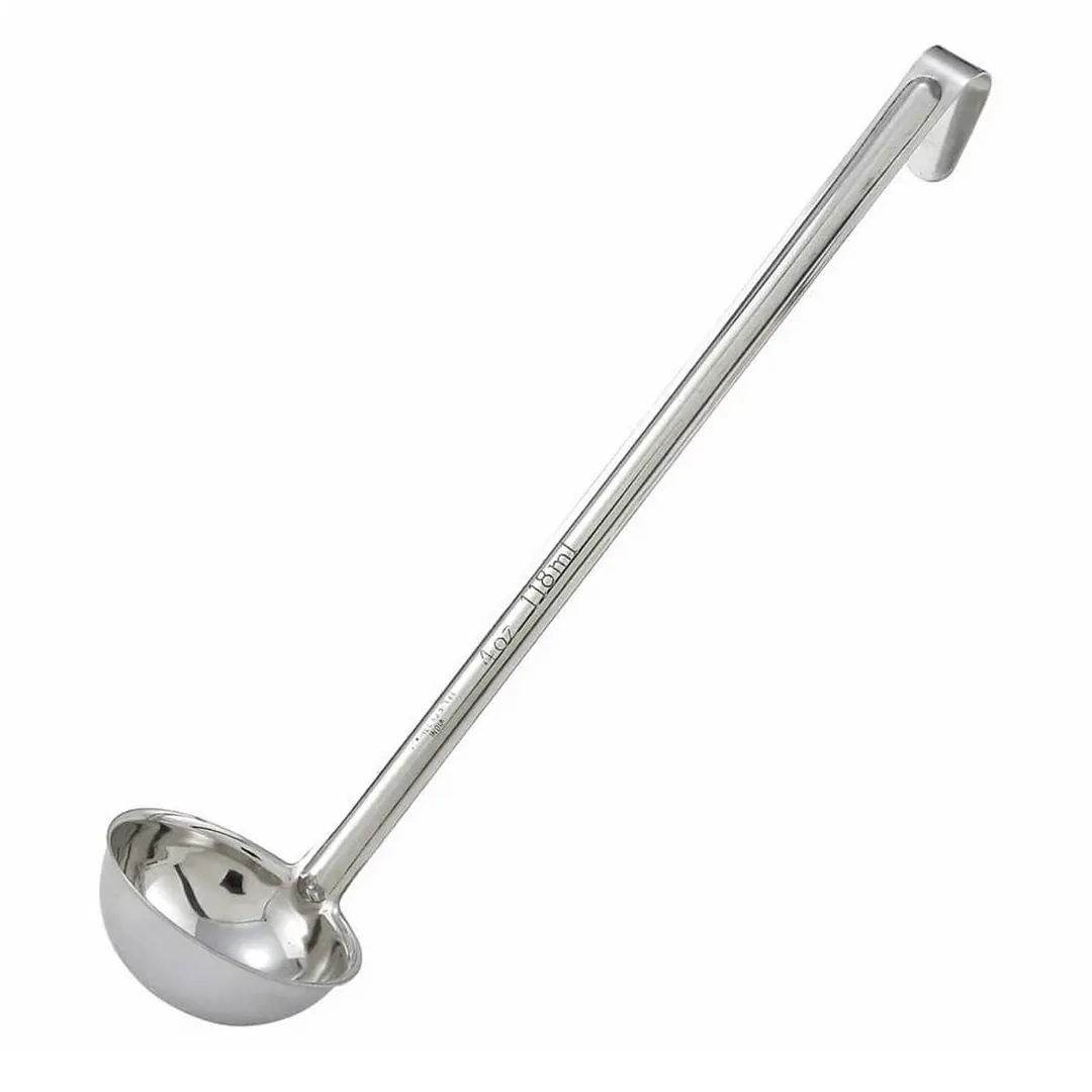 Winco LDI-1 One-Piece Stainless Steel 1 oz LDI Series Serving Ladle w/ 10-3/8" Handle