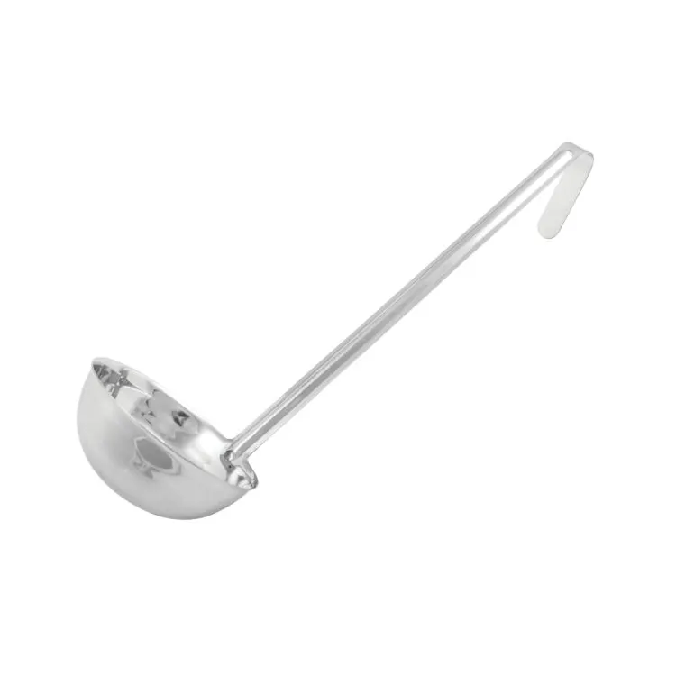 Winco LDI-12 Stainless Steel 12 3/4" Round Bottom 1 Piece 12 oz. Serving Ladle