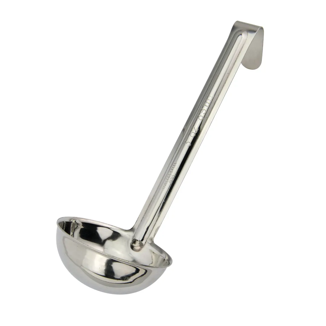 Winco LDI-30SH 3 oz One-Piece Stainless Steel LDI Series Serving Ladle w/ 6" Long Handle