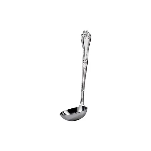 Winco LE-2 Elegance Stainless Steel 9 1/2" 1 Piece 2 oz. Gravy Serving Ladle