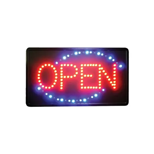 Winco LED-6 Rectangular 14" x 24" Flashing "Open" LED Sign