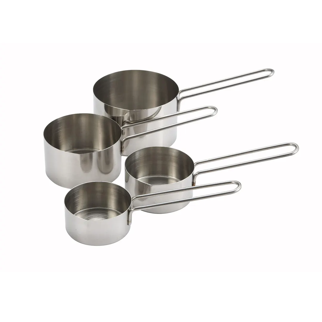 Winco MCP-4P Measuring Cup Set, 4-Piece Stainless Steel 1/4, 1/3, 1/2 & 1 Cup