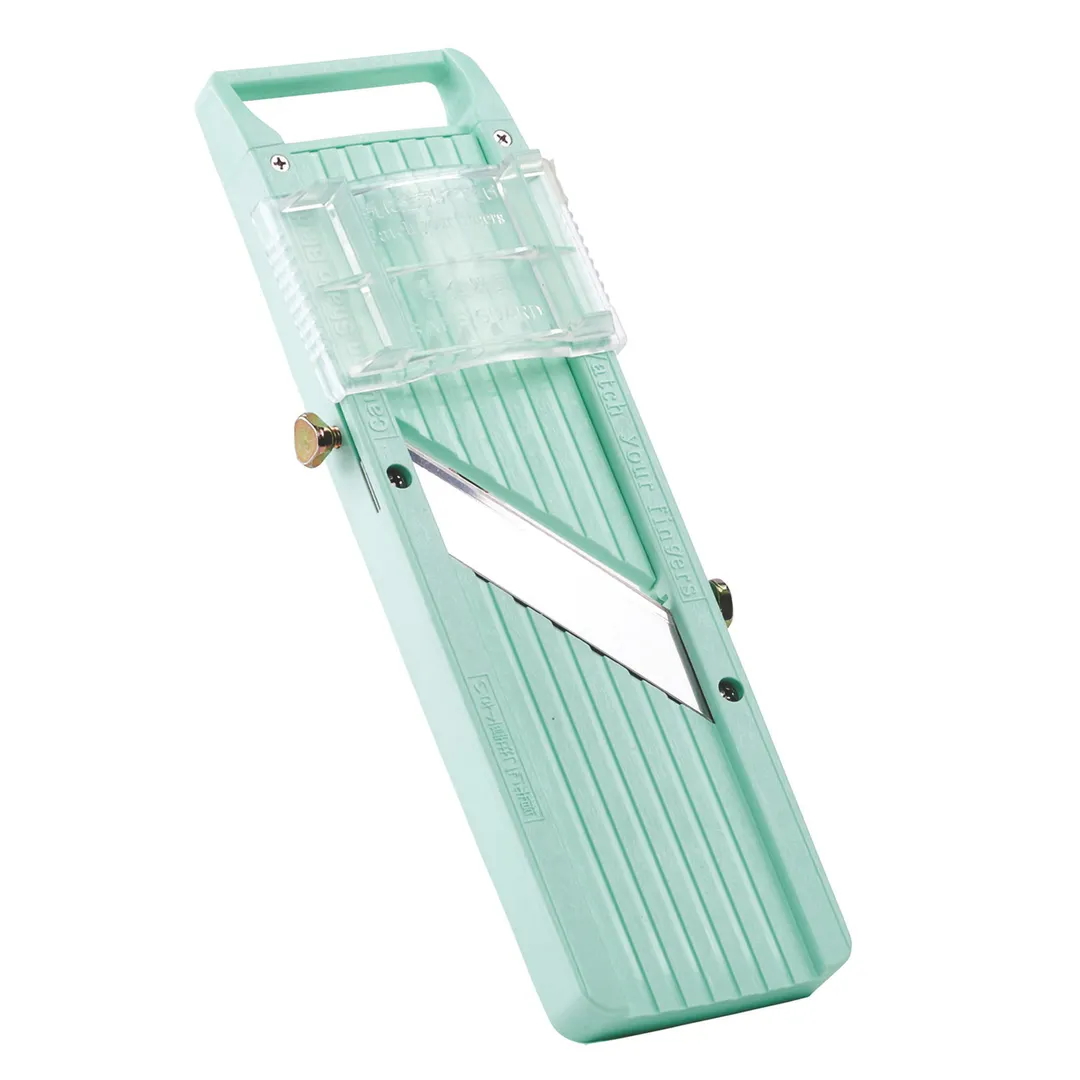 Winco MDL-5P Japanese Mandoline Slicer Set 12-1/3" x 3-3/4" Blade Fine/Medium/Coarse Attachments Plastic Frame