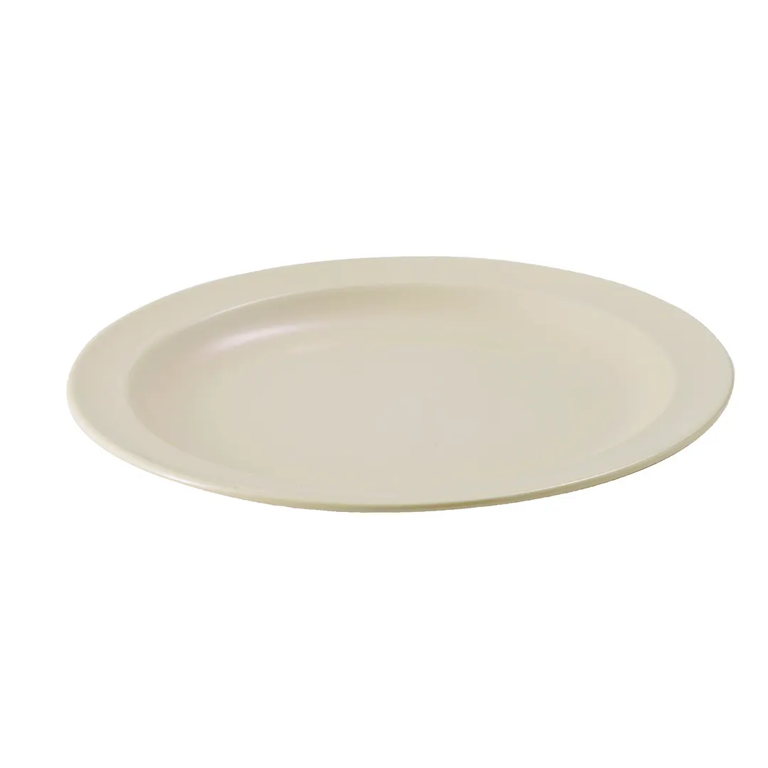 Winco MMPR-5 5-1/2" Tan Melamine Round Plate Heat‑Resistant to 212°F, NSF, Dishwasher Safe - 1 Dozen