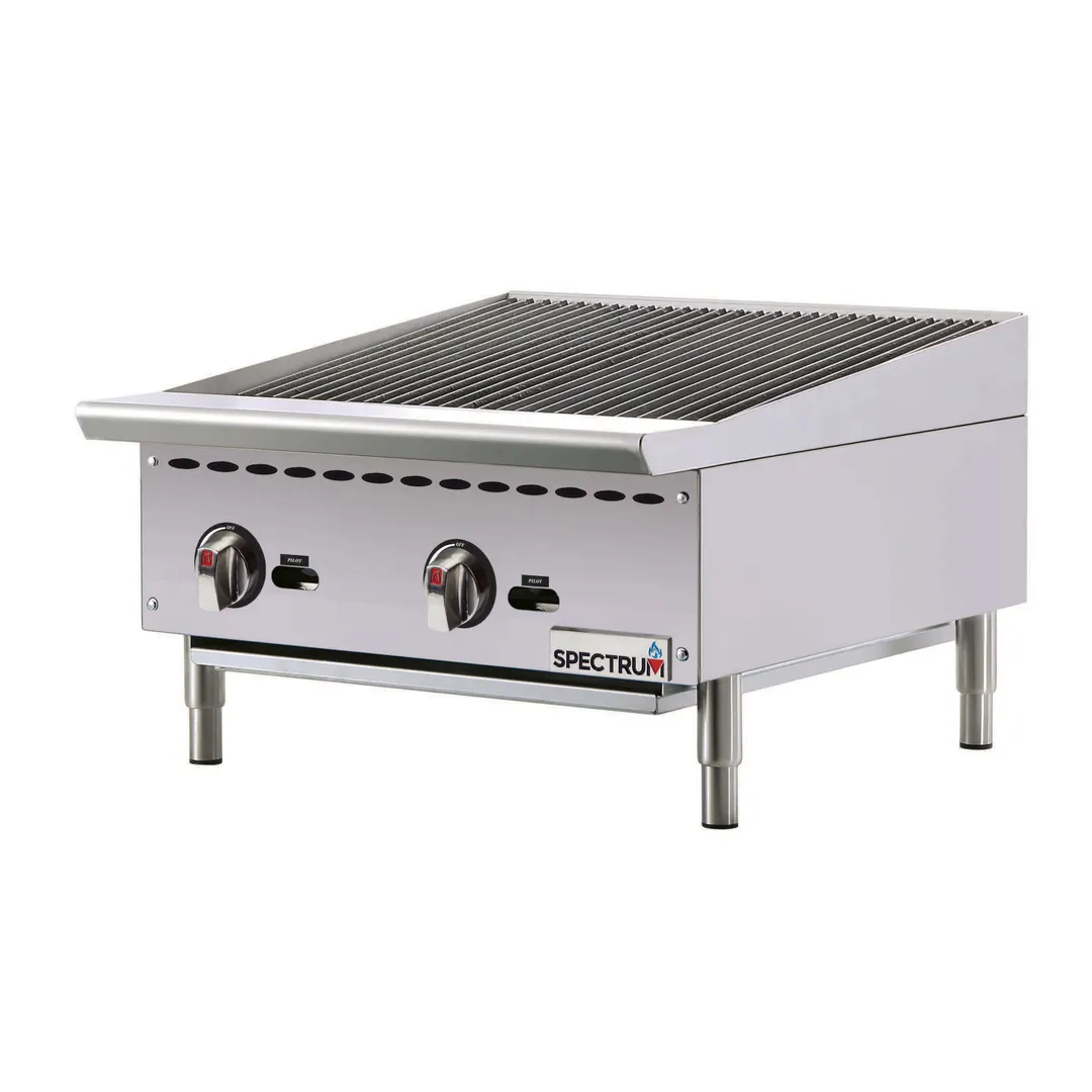 Winco NGCB-24R 24" Countertop Spectrum™ Gas Radiant Charbroiler w/ (2) Burners
