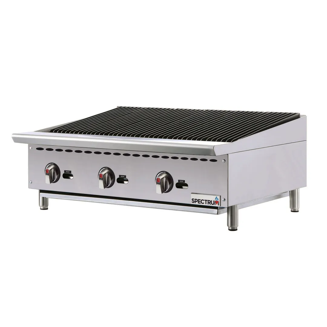 Winco NGCB-36R 36" Countertop Spectrum™ Gas Radiant Charbroiler w/ (3) Burners