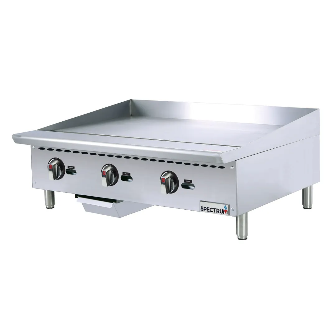 Winco NGGD-36M 36" Countertop Manual Gas Griddle, 3/4" Steel Plate, 90.000 BTU