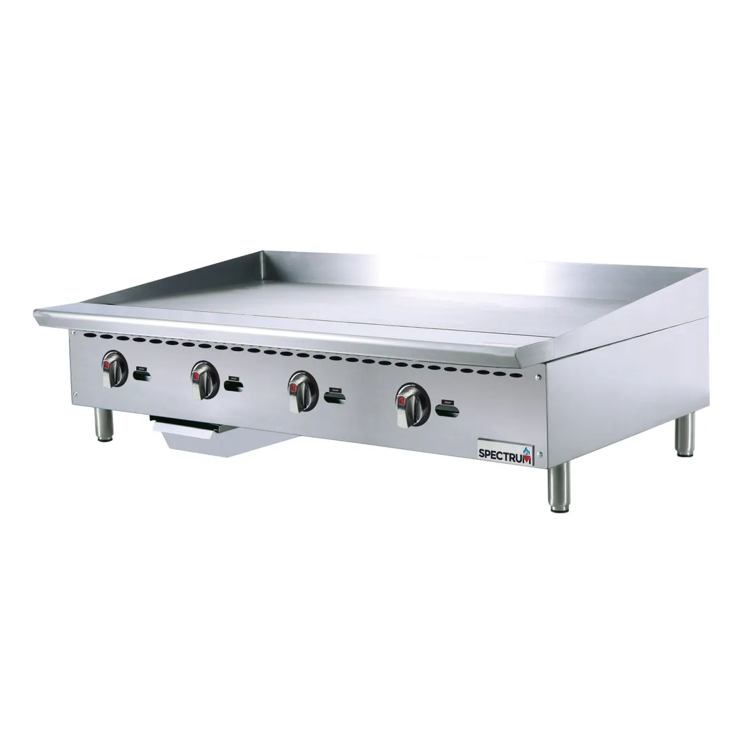 Winco NGGD-48M 48" Countertop Manual Gas Griddle, 3/4" Steel Plate, 120.000 BTU
