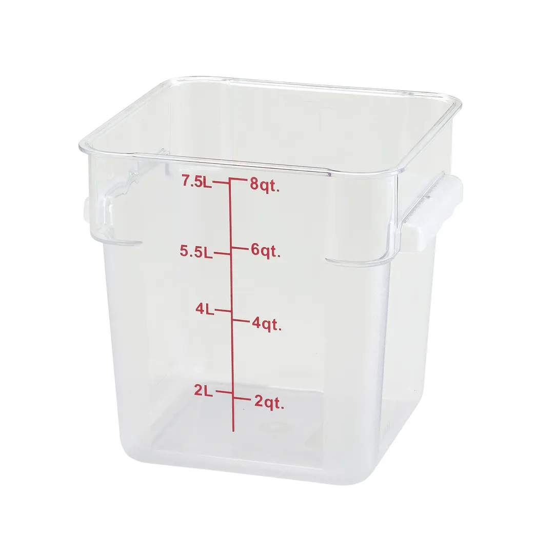 Winco PCSC-8C Square 8 Qt Polycarbonate Food Storage Container, Clear