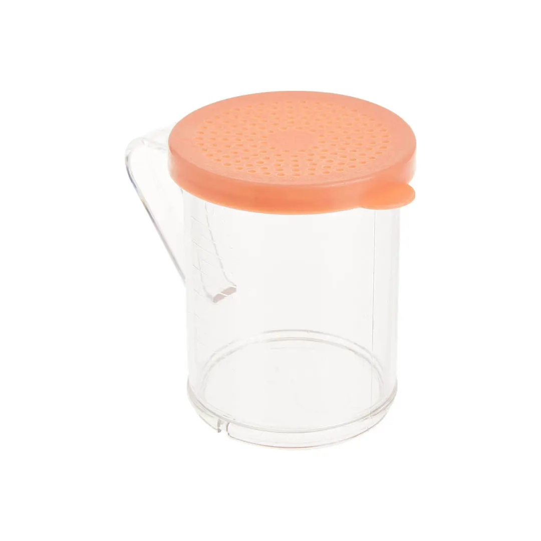 Winco PDG-10AC 10 oz. Plastic Dredge with 4 Color Snap-on Lids