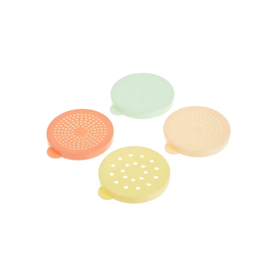 Winco PDG-10AC 10 oz. Plastic Dredge with 4 Color Snap-on Lids