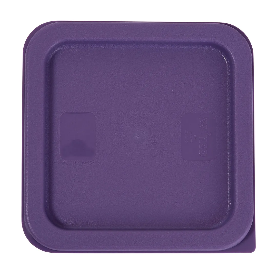 Winco PECC-24P Allergen-Free Square Cover for 2 and 4 Qt. Food Storage Containers, Purple 