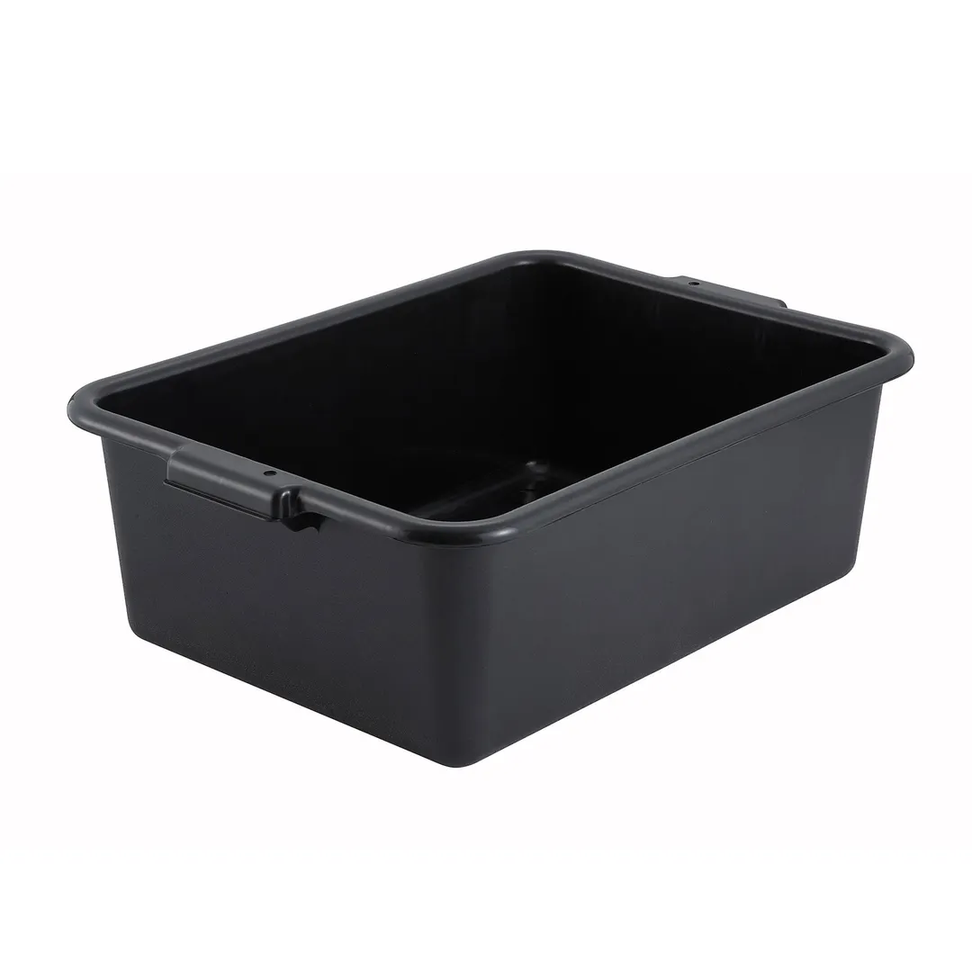 Winco PL-7K Black Dish Box, 1-Compartment, Polypropylene