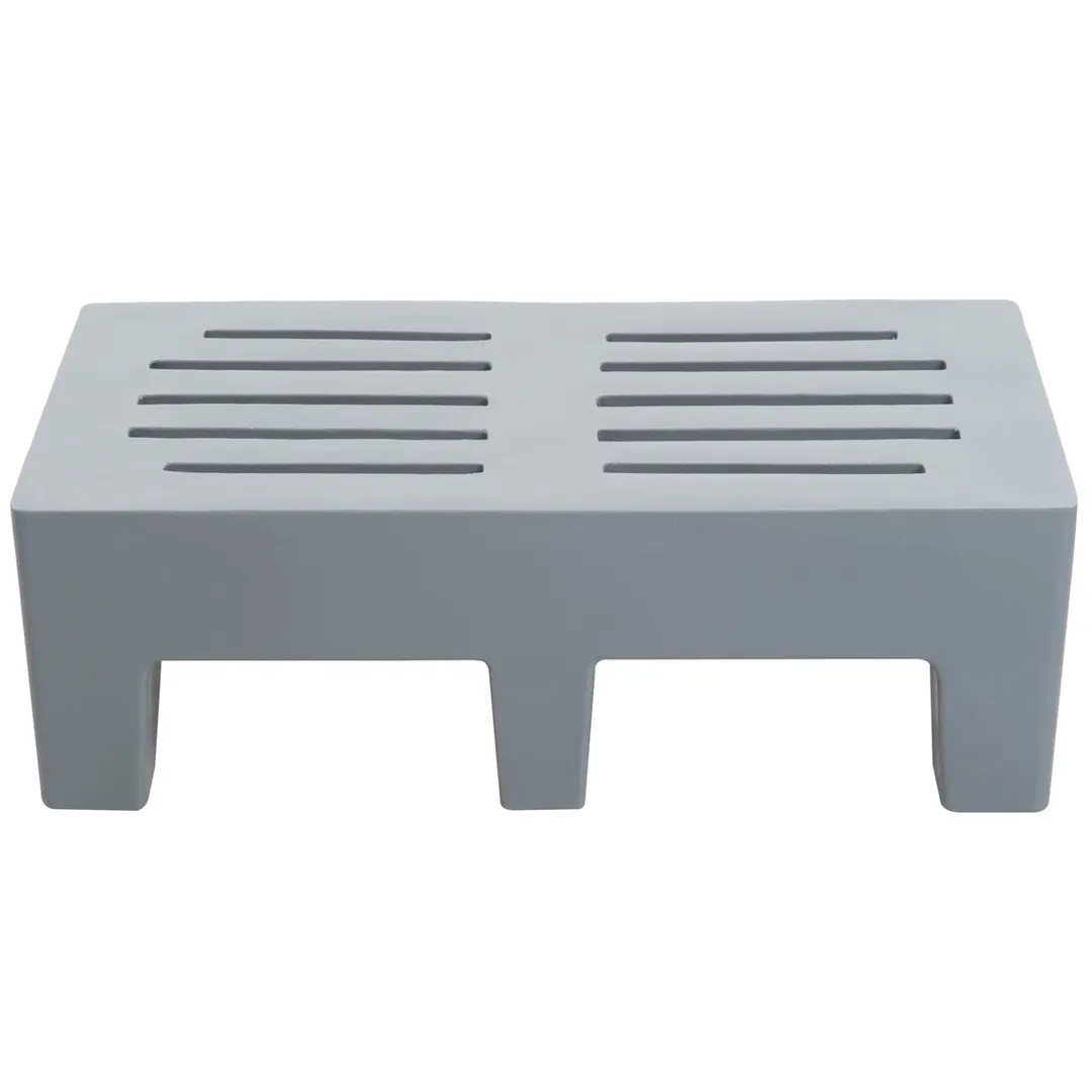 Winholt PLSQ-3-1222-GY 22" x 36" x 12" Solid Plastic Perforated Gray Dunnage Rack with 2200 lb. Capacity, 1-Tier 