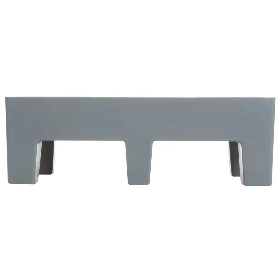 Winholt PLSQ-3-1222-GY 22" x 36" x 12" Solid Plastic Perforated Gray Dunnage Rack with 2200 lb. Capacity, 1-Tier 