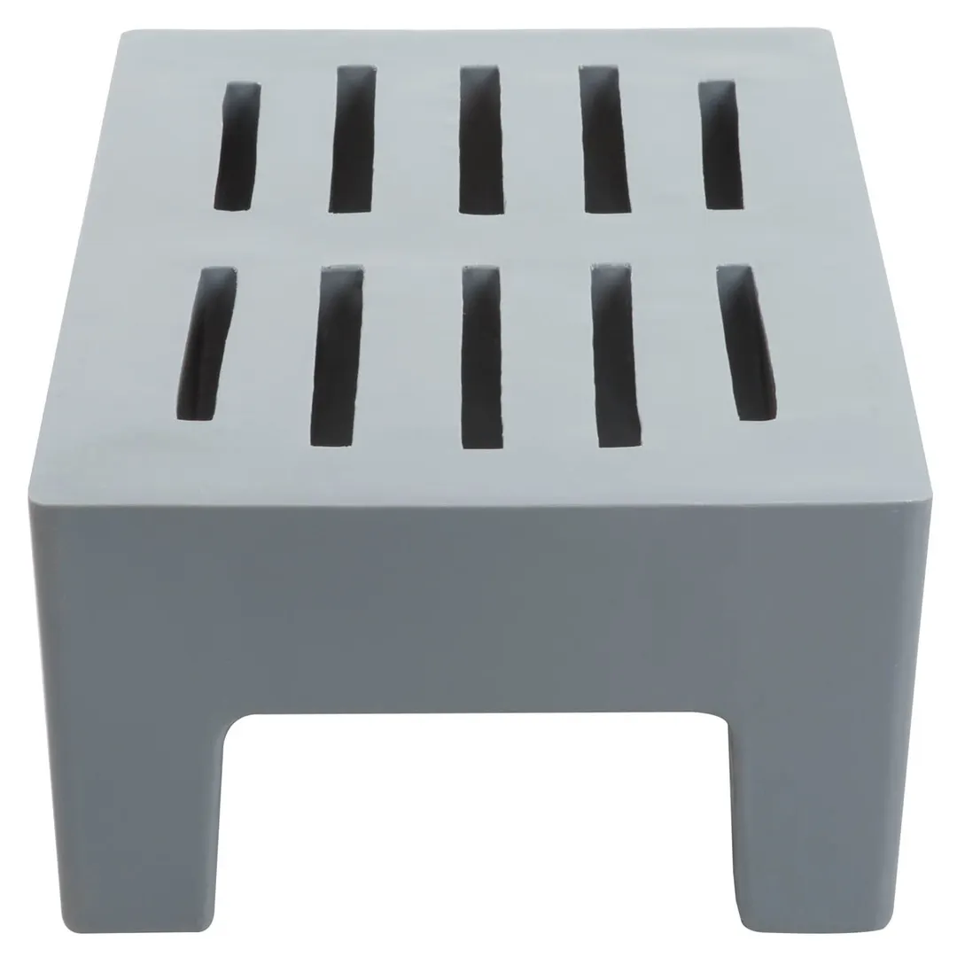 Winholt PLSQ-3-1222-GY 22" x 36" x 12" Solid Plastic Perforated Gray Dunnage Rack with 2200 lb. Capacity, 1-Tier 