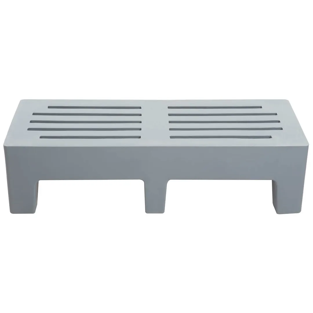 Winholt PLSQ-4-1222-GY 22" x 48" x 12" Solid Plastic Perforated Gray Dunnage Rack with 2200 lb. Capacity, 1-Tier 