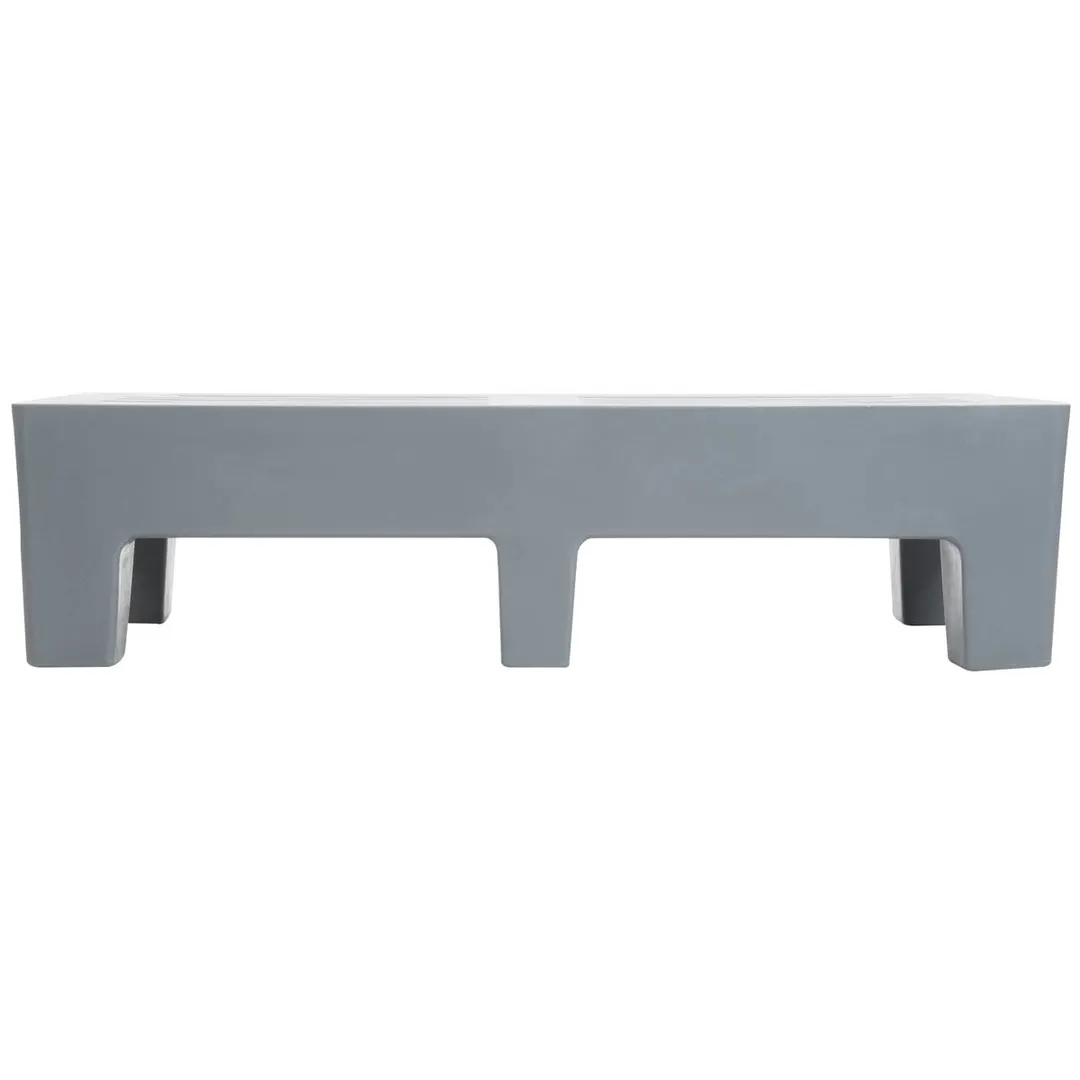 Winholt PLSQ-4-1222-GY 22" x 48" x 12" Solid Plastic Perforated Gray Dunnage Rack with 2200 lb. Capacity, 1-Tier 