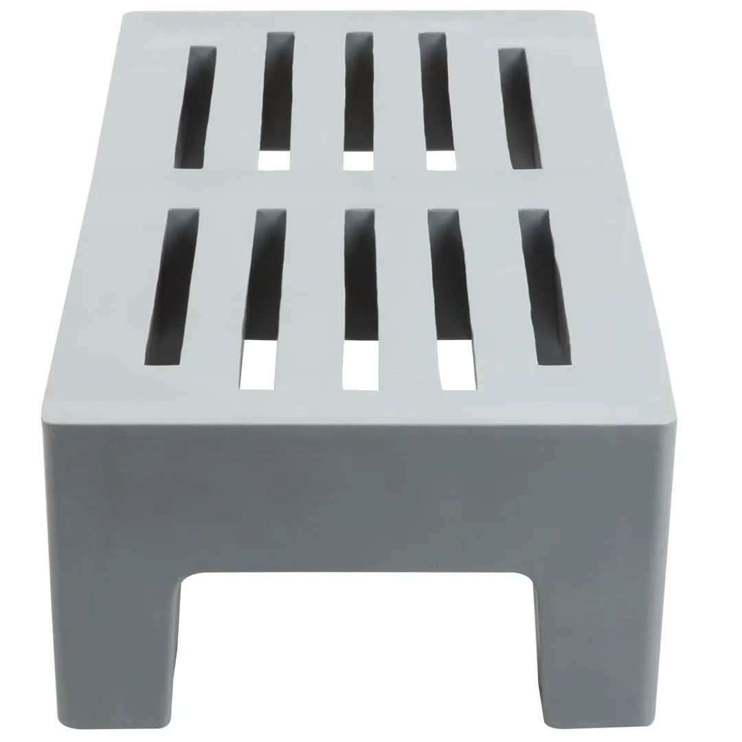 Winholt PLSQ-4-1222-GY 22" x 48" x 12" Solid Plastic Perforated Gray Dunnage Rack with 2200 lb. Capacity, 1-Tier 