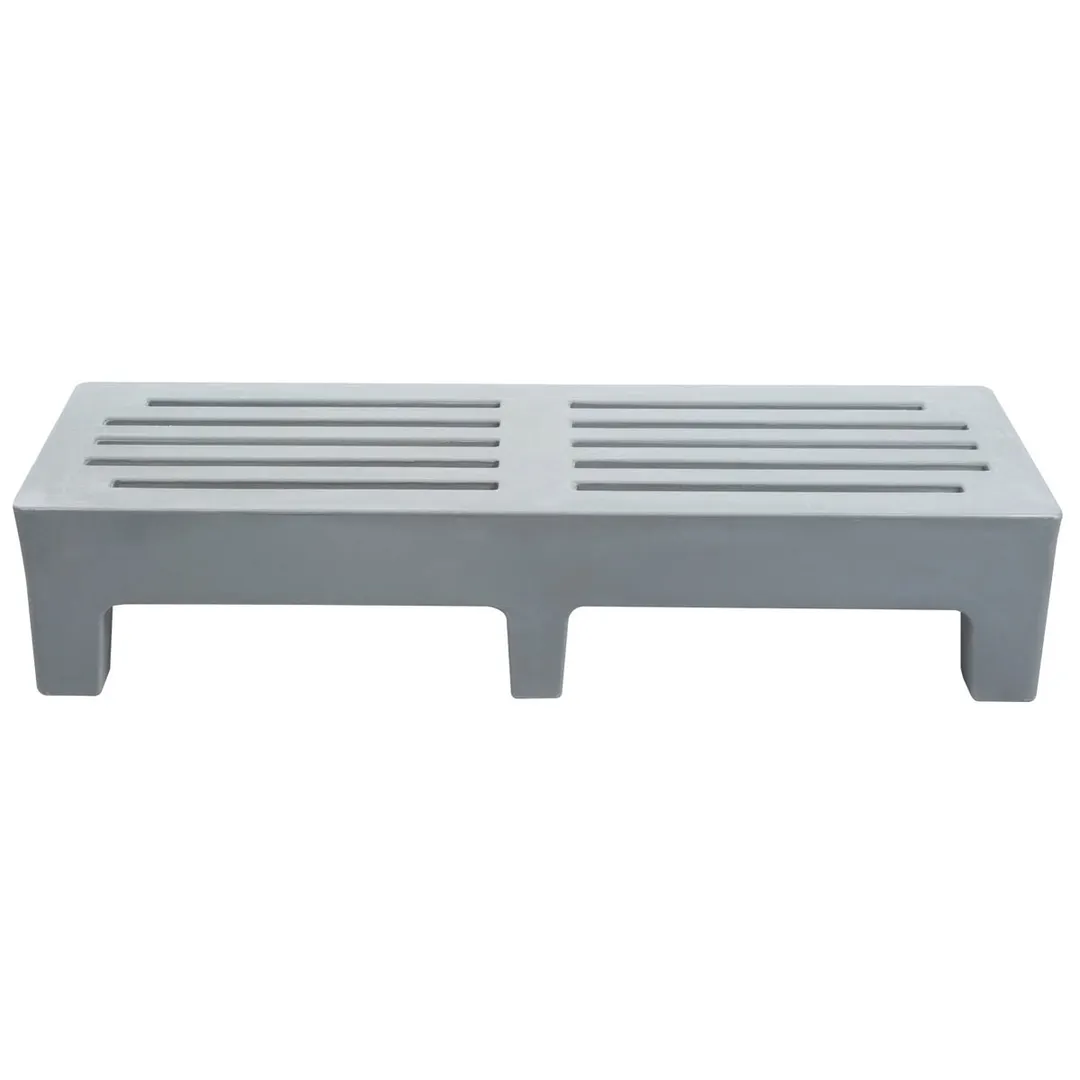Winholt PLSQ-5-1222-GY 22" x 60" x 12" Solid Plastic Perforated Gray Dunnage Rack with 2200 lb. Capacity, 1-Tier