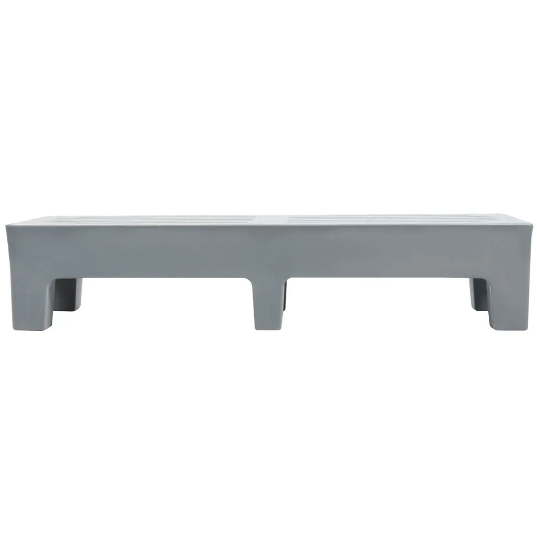 Winholt PLSQ-5-1222-GY 22" x 60" x 12" Solid Plastic Perforated Gray Dunnage Rack with 2200 lb. Capacity, 1-Tier
